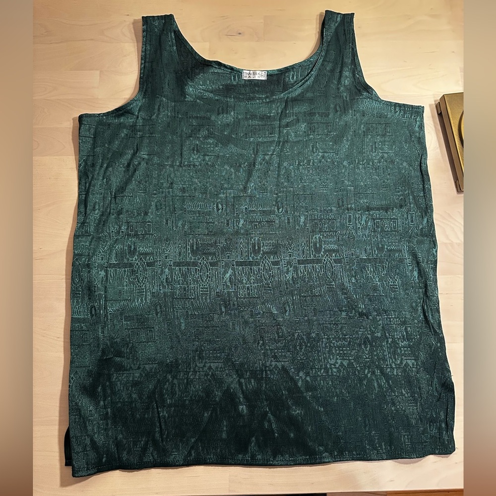 Thai Silk Deep Emerald Green Top